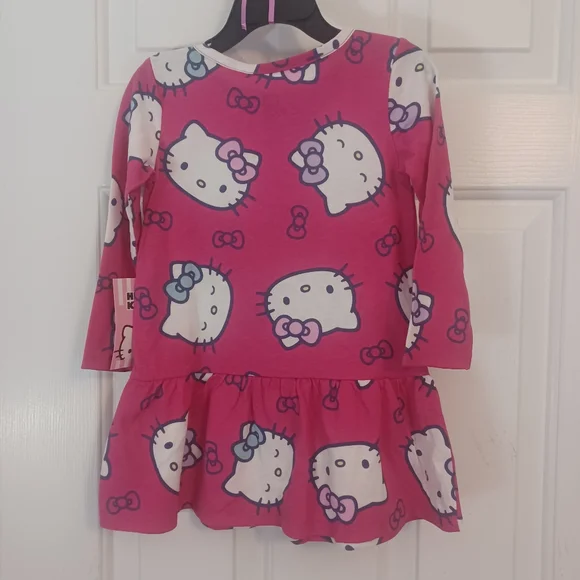 NEW Hello Kitty Drop Waist Long Sleeve Dress Sz 2T - Picture 4 of 4